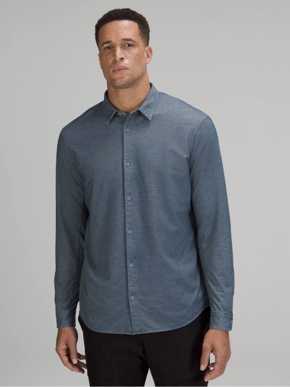 Lululemon Commission Long-Sleeve large Blue Shirt Wash Enzyme retail $118 B2